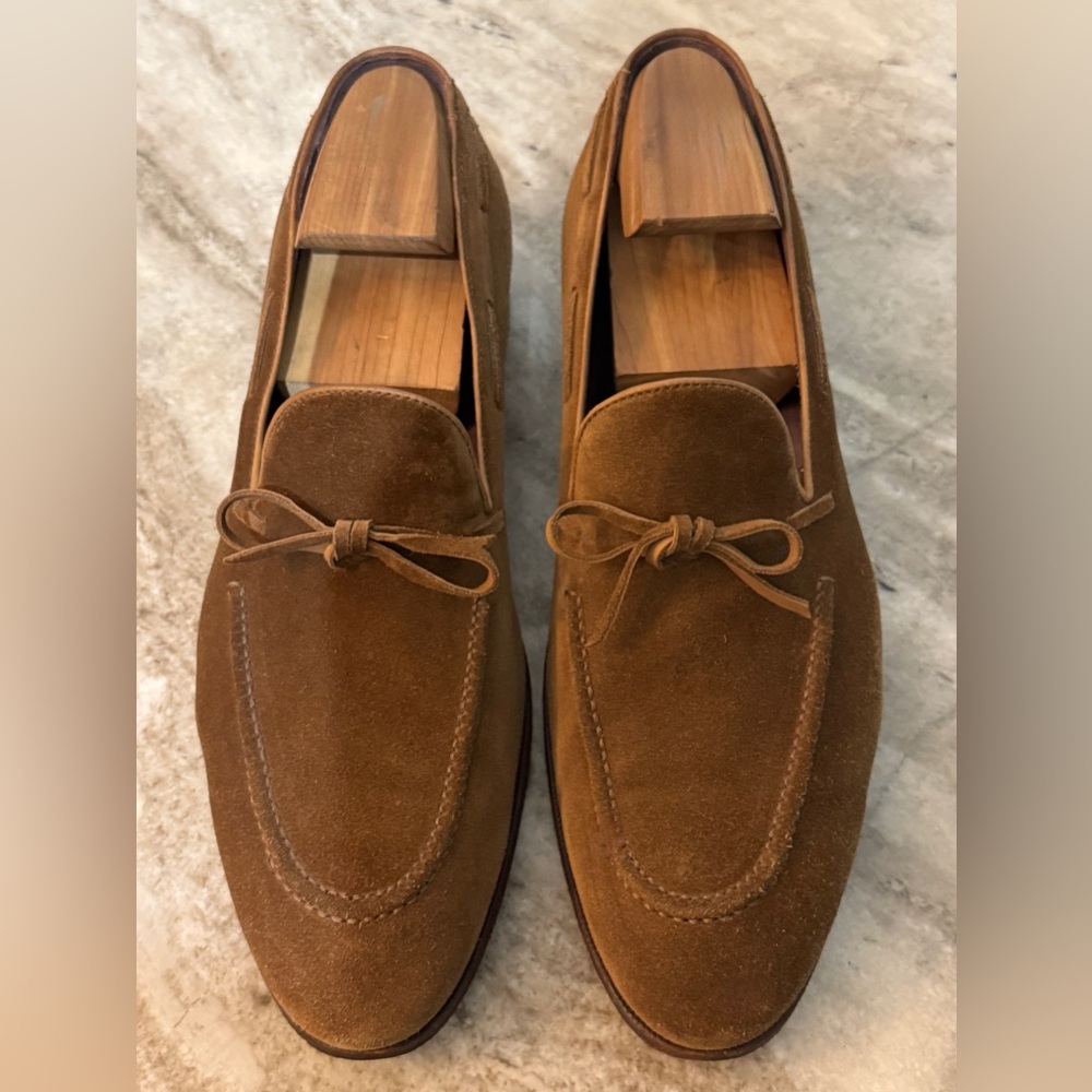 Carmina Tan / Brown Tassel String Loafer 10.5 / US 11.5 Moccasins Slipper Suede